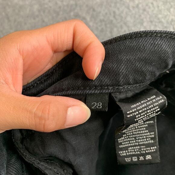 J Brand Jeans Womens 28 Black Denim Jules Undercover Destruct Distressed Raw Hem - Picture 9 of 12